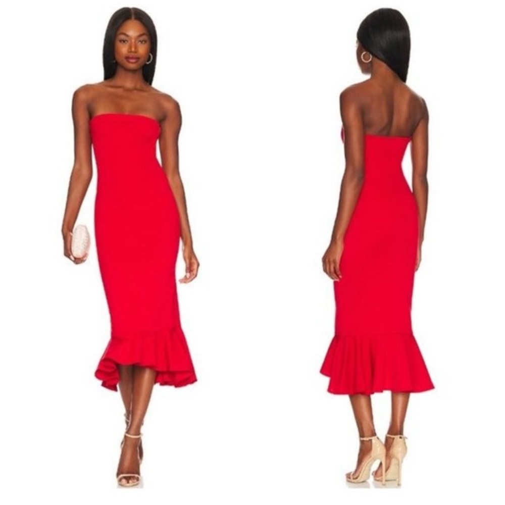Superdown Izzy Ruffle Maxi Dress - Red